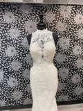 High Neck Fittted Detailed Bridal Gown
