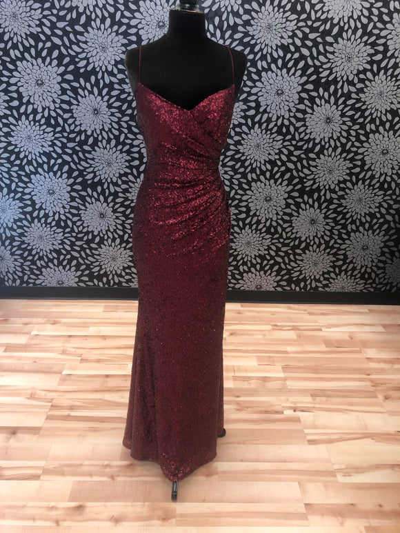 Crimson Full Sequin Gown